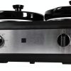 Triple Slow Cooker by CULINARY CHEF 2.5 Qt Stainless Buffet Server-6