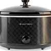 West Bend 6 Quart Slow Cooker Black Ceramic Crockpot with Keep Warm-3