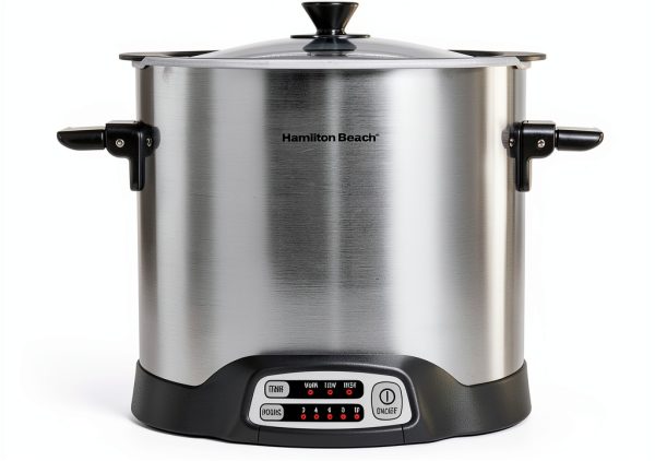 Hamilton Beach Sear & Cook 10‑quart Slow Cooker – Aluminum Pot Silver-0